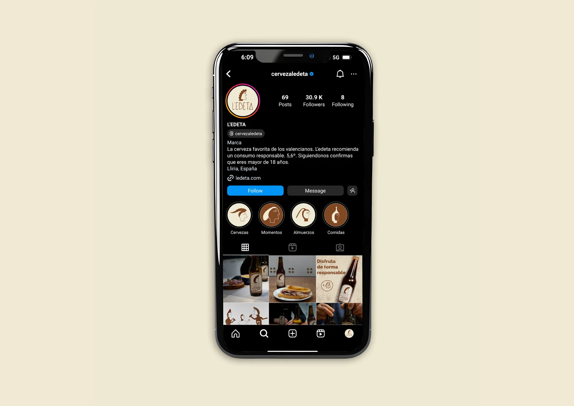 Perfil de Instagram de L'Edeta